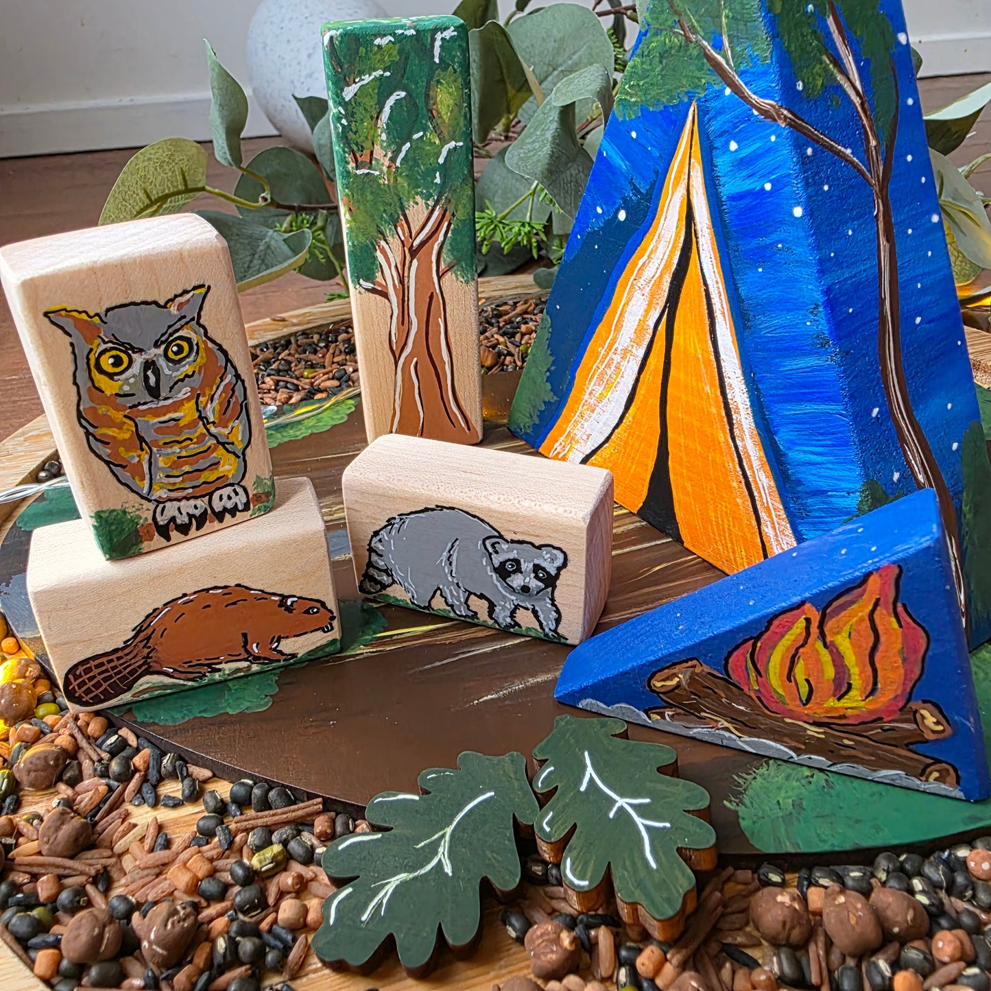 Out at night story block set