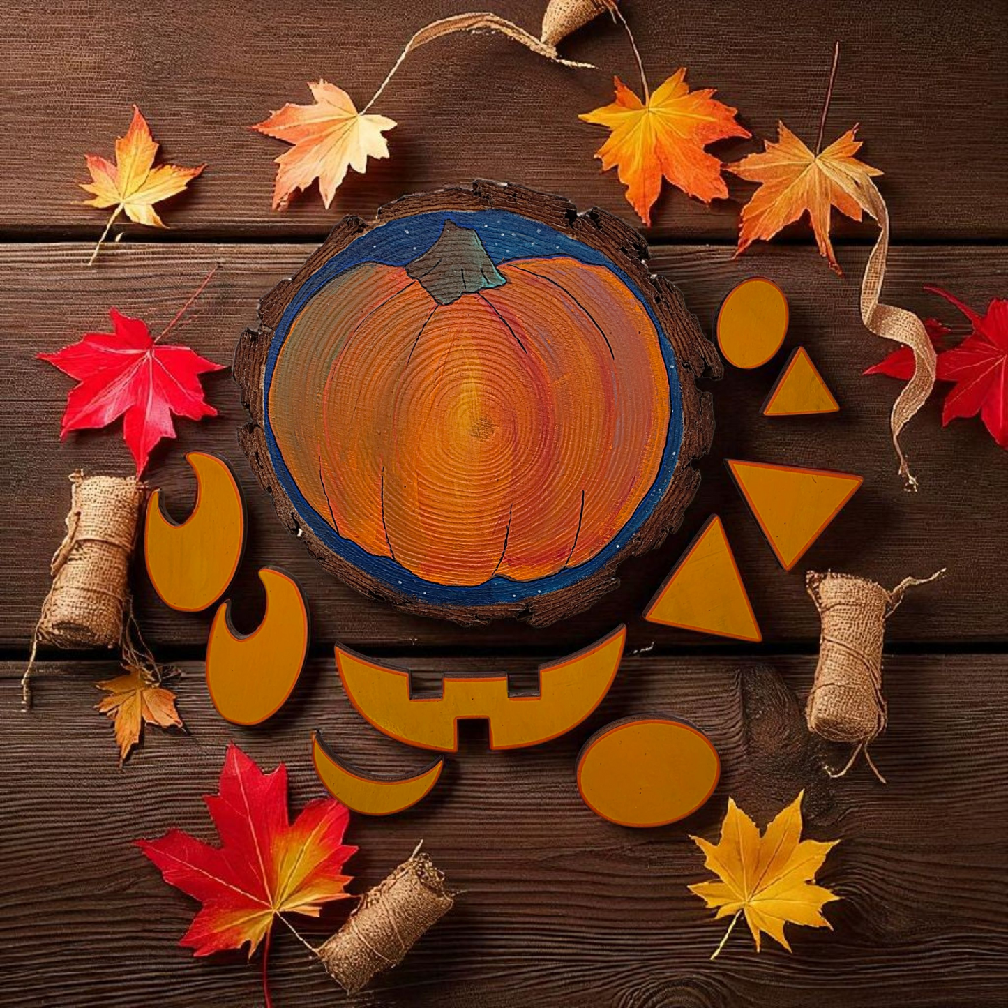 Jack O'Lantern Wood slice