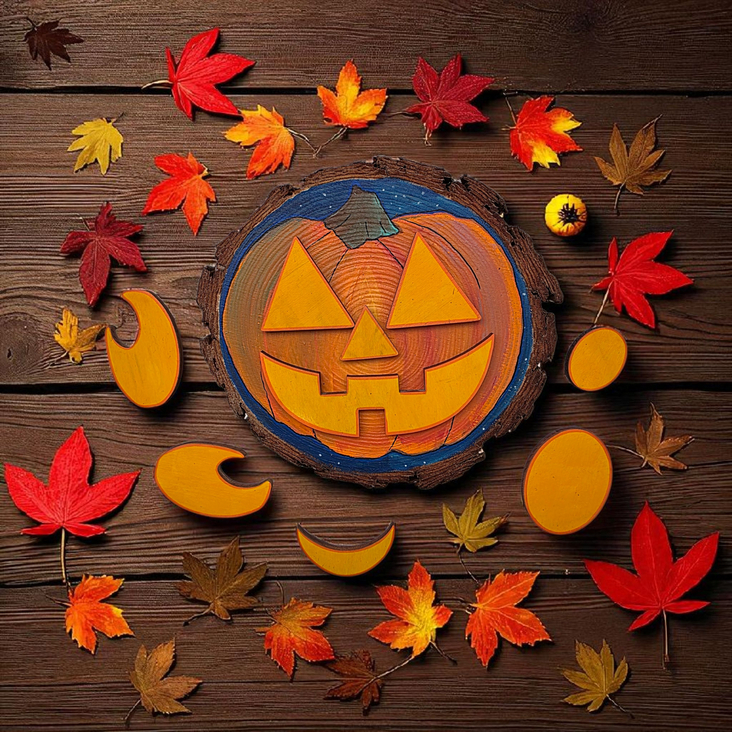 Jack O'Lantern Wood slice