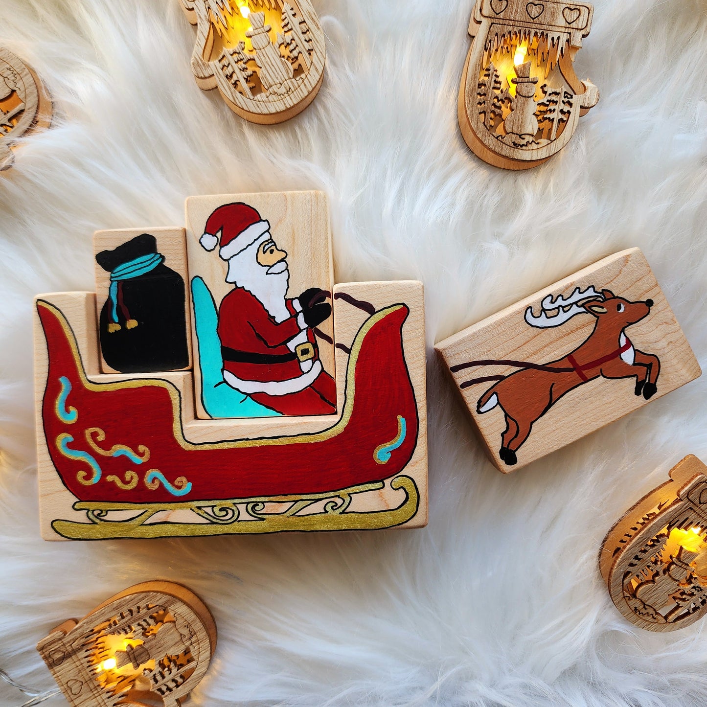Santa's Sleigh Story Block