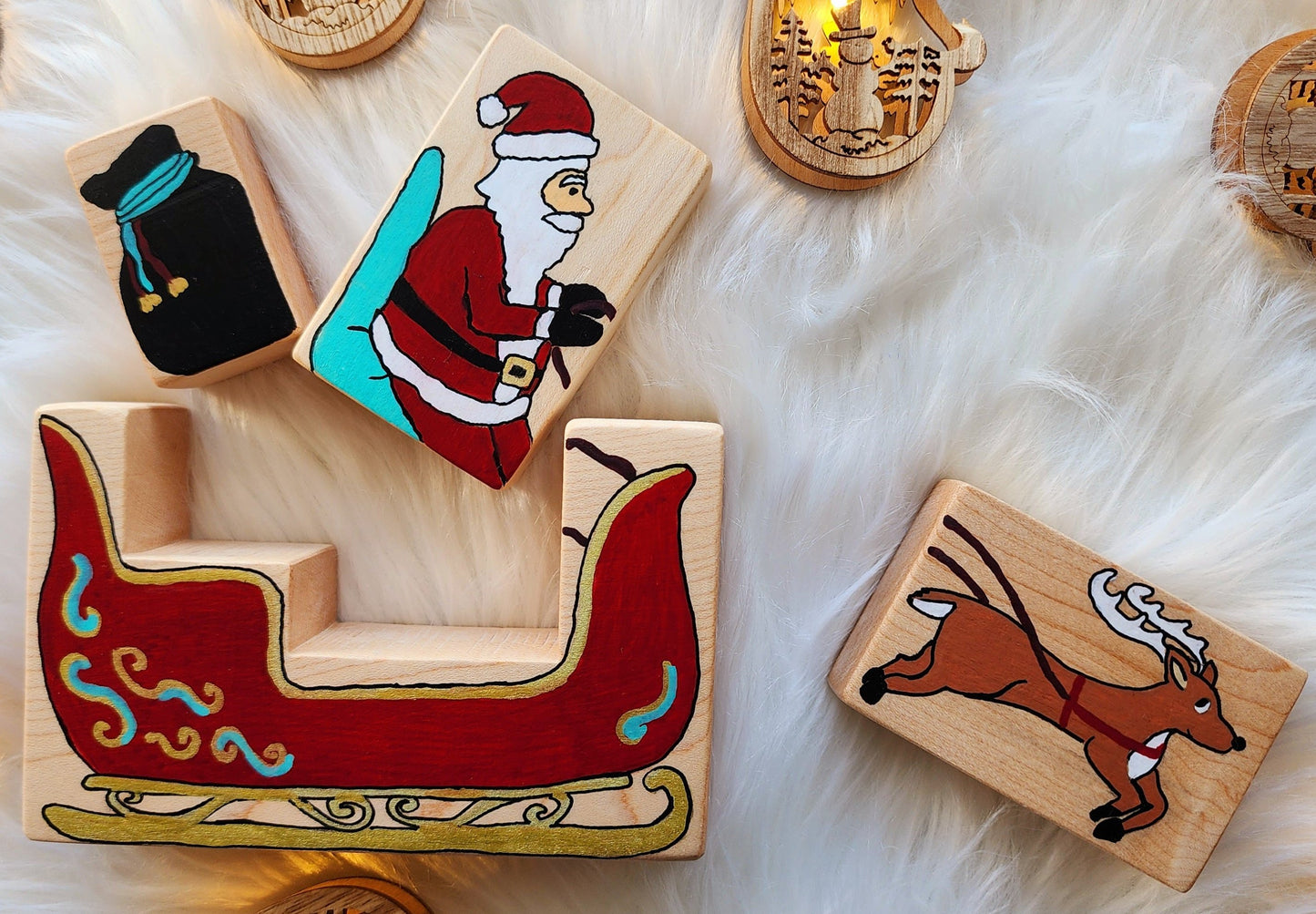 Santa's Sleigh Story Block