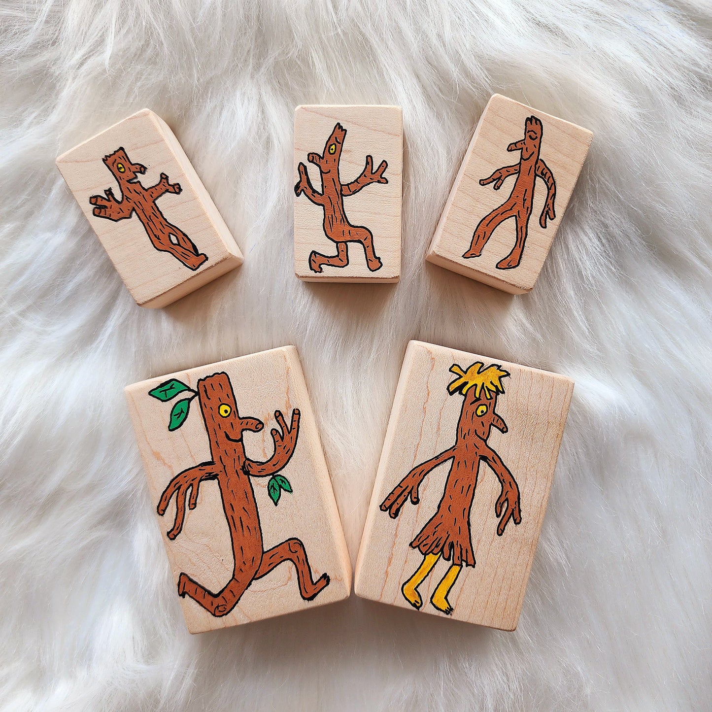 Stickman family story blocks