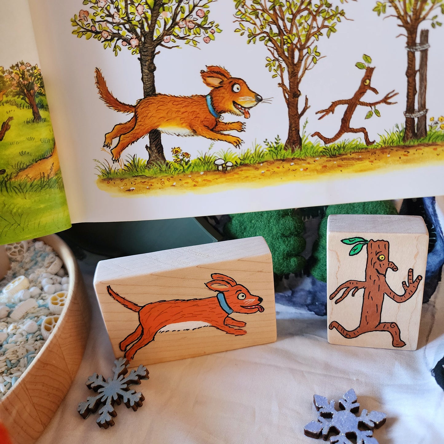 Stickman family story blocks