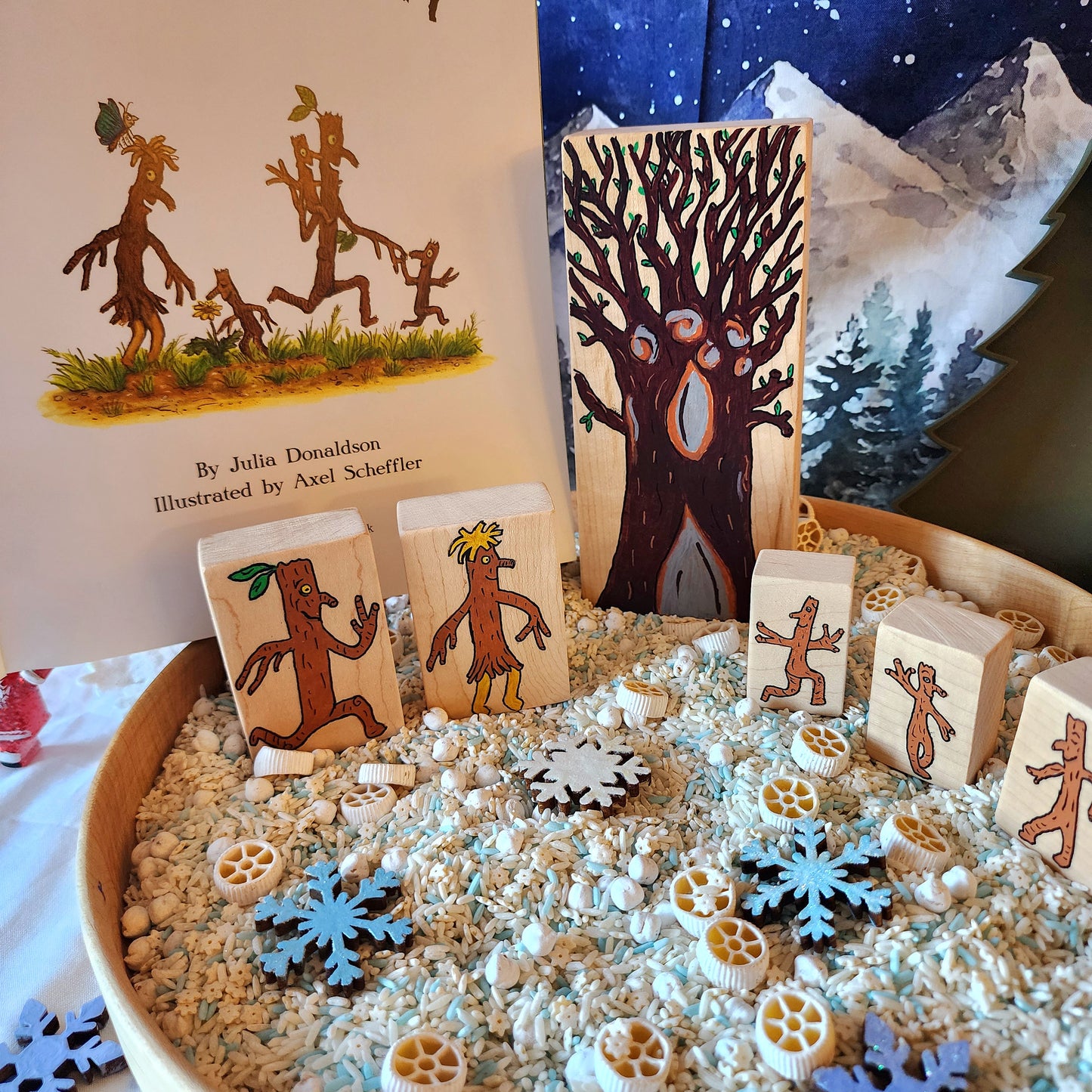 Stickman family story blocks