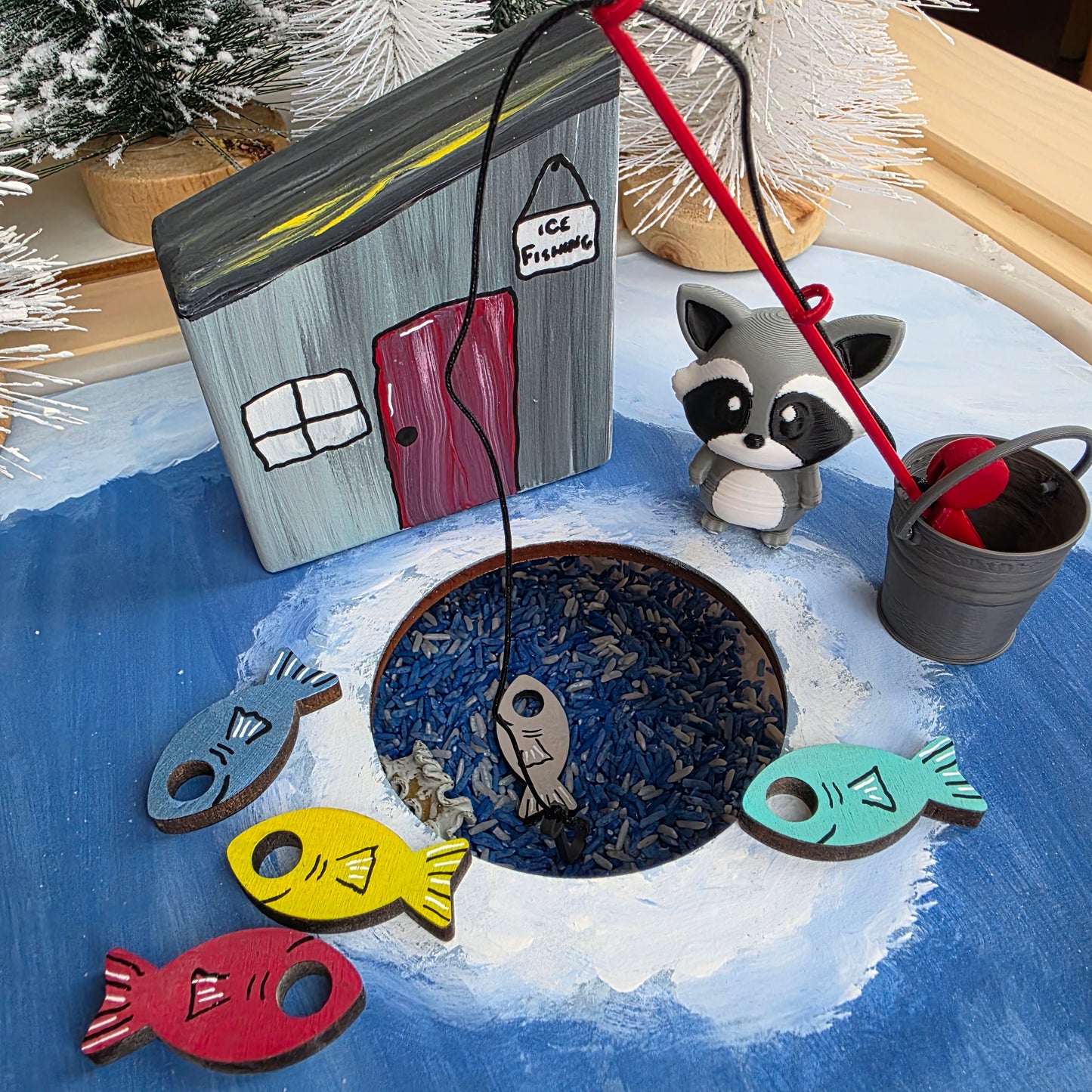 Ice fishing with Raccoon Flisat kit