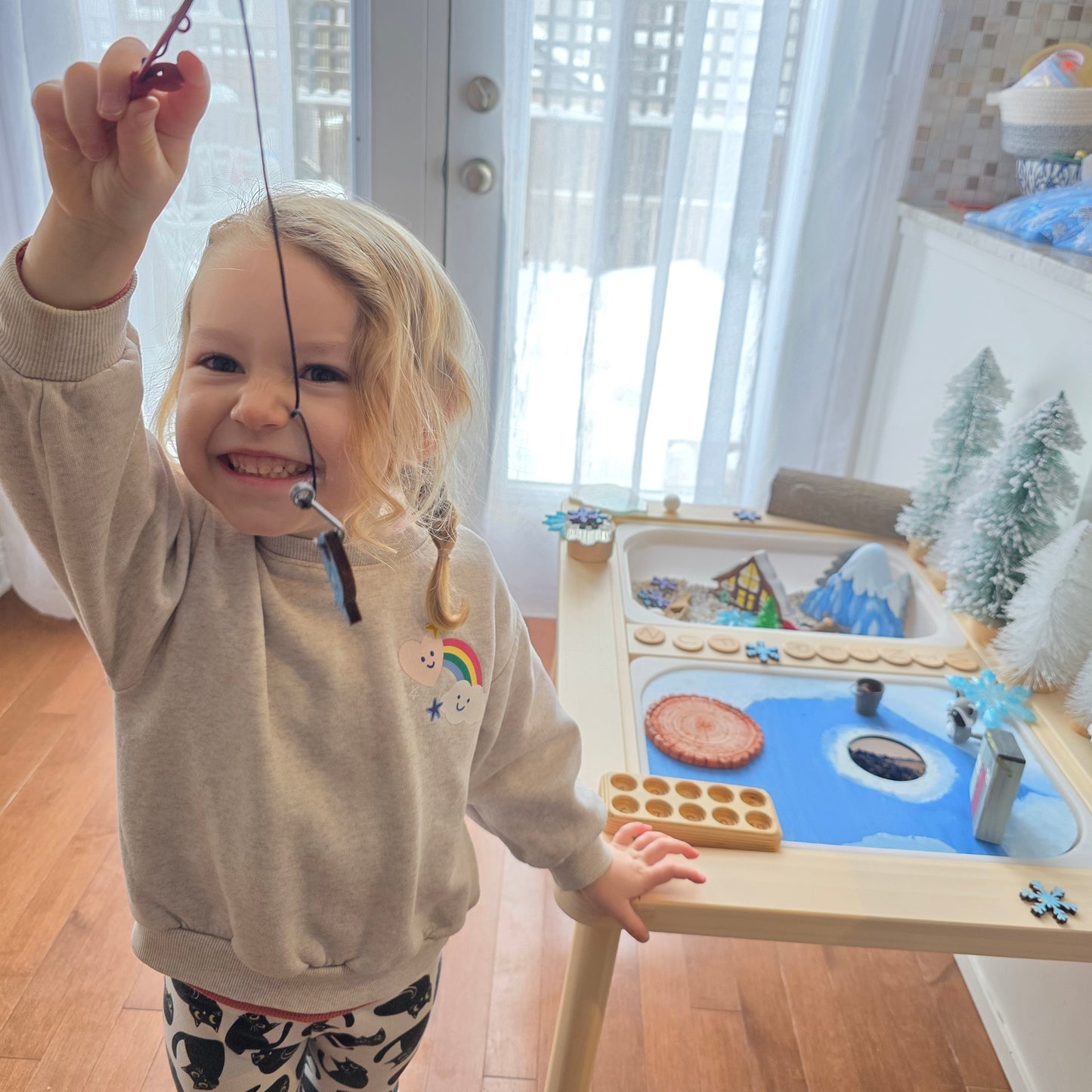 Ice fishing with Raccoon Flisat kit