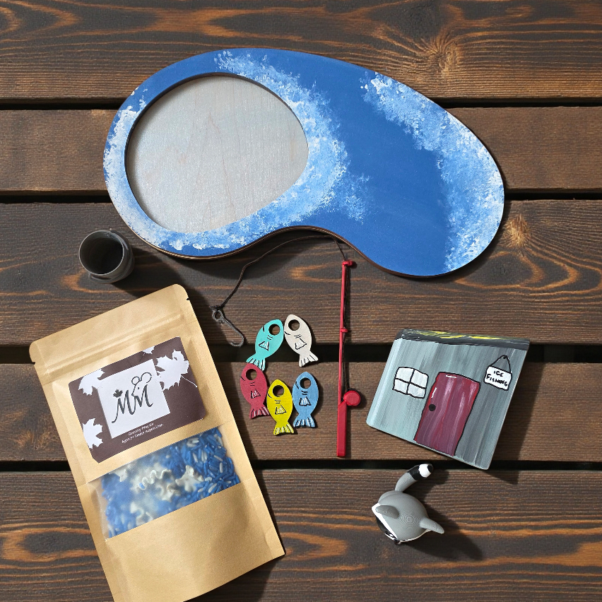 Ice Fishing With Raccoon Mini Kit